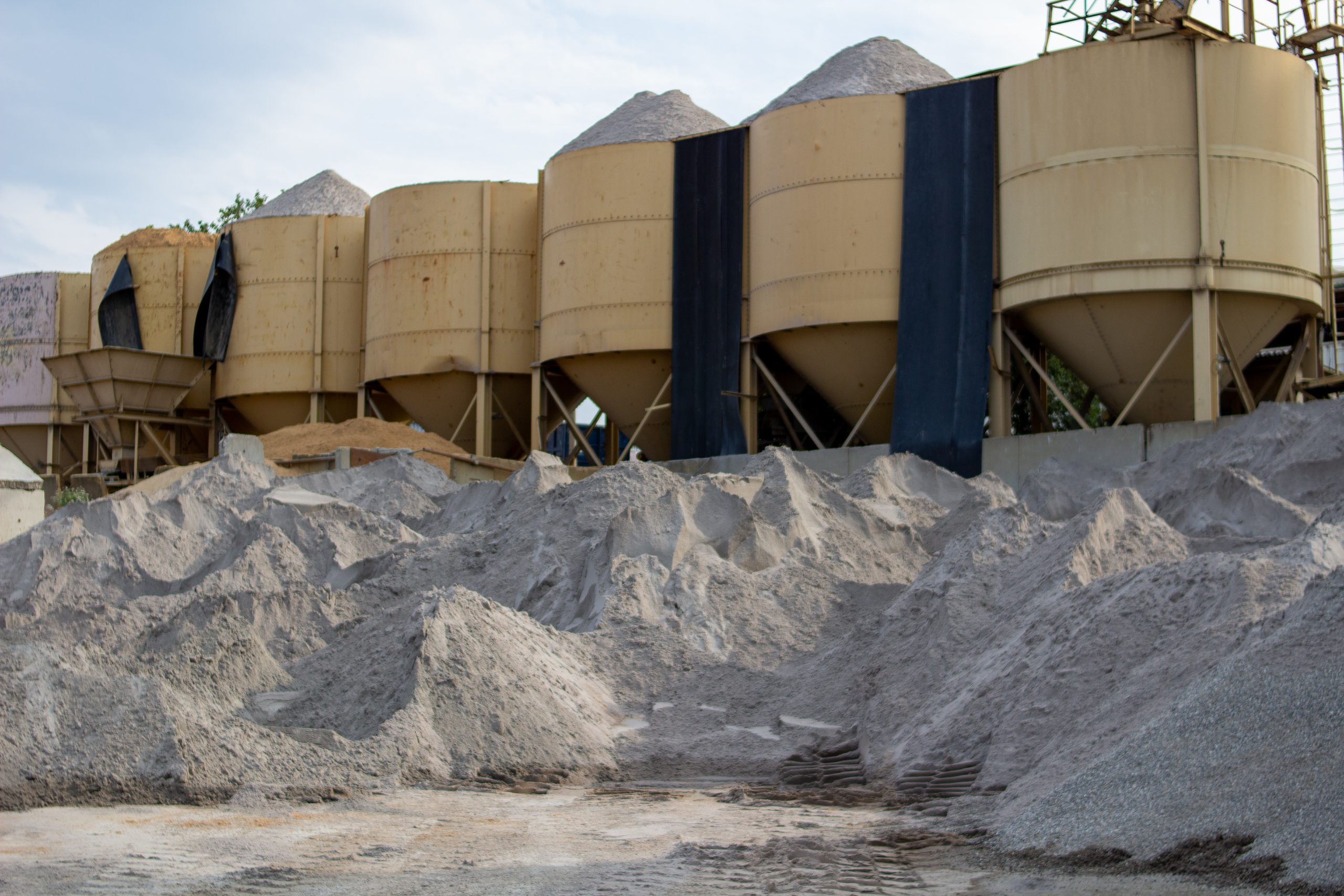 Closeup shot a concrete plant